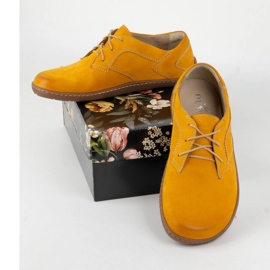Olivier Chaussures en cuir minimaliste aux pieds nus pour femmes 1082 Moutarde nubuk jaune 4