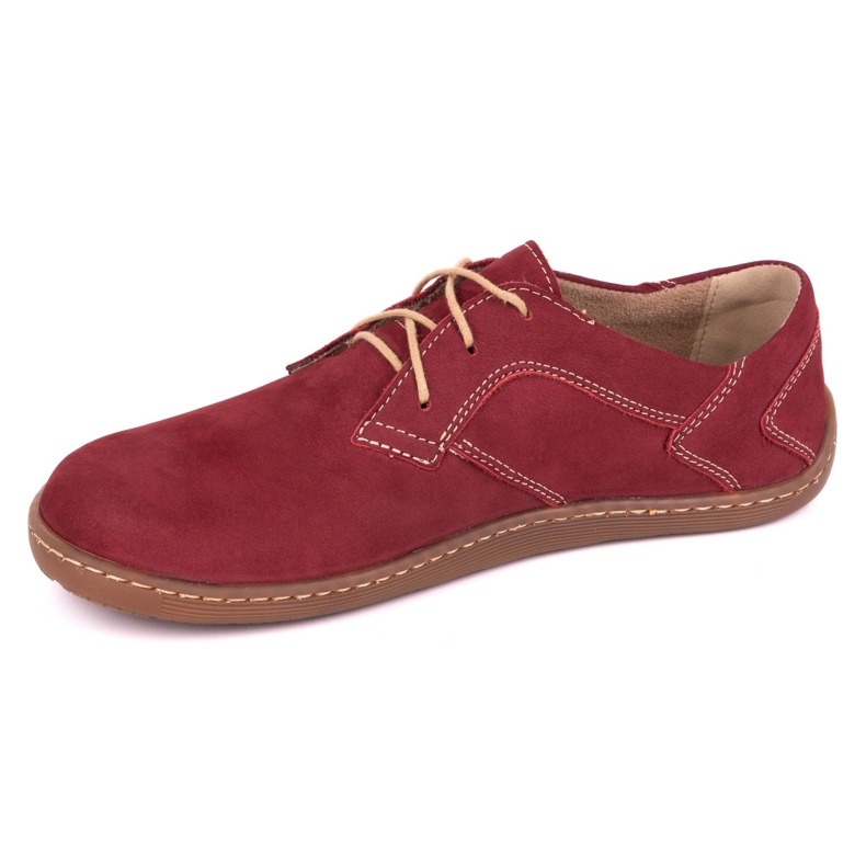 Olivier Barefoot Women's Minimalist Leather Chaussures 1082 Bordo Nubuk rouge 2