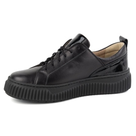 Olivier Sneakers de chaussures en cuir pour femmes styles 1230 noir le noir 1