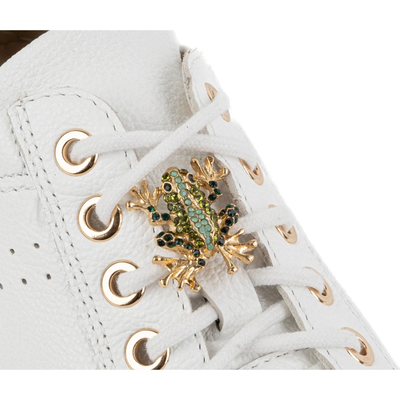 Olivier Sneakers de chaussures en cuir pour femmes 1279 blanc blanche 2