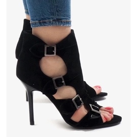 Bottes de travail nouées en daim noir pour femme le noir 5