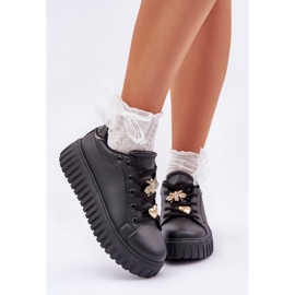 Baskets pour femmes avec épingles noires le noir 2