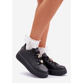 Baskets pour femmes avec épingles noires le noir 1