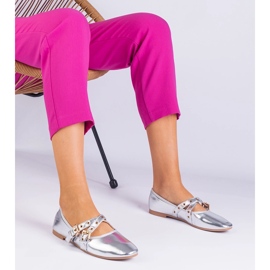 Ballerines métalliques en argent en écos 1 Ballerines métalliques en argent en écos 1