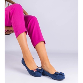 Ballerines classiques de la Marine avec un arc bleu 3