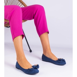 Ballerines classiques de la Marine avec un arc bleu 1