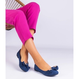 Ballerines classiques de la Marine avec un arc bleu 2