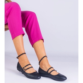 Ballerines noires en écotatre avec des boucles le noir 3