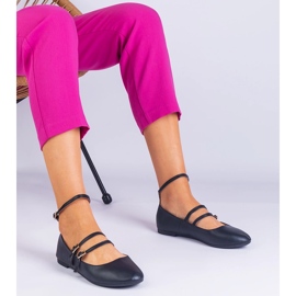 Ballerines noires en écotatre avec des boucles le noir 1