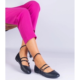Ballerines noires en écotatre avec des boucles le noir 2
