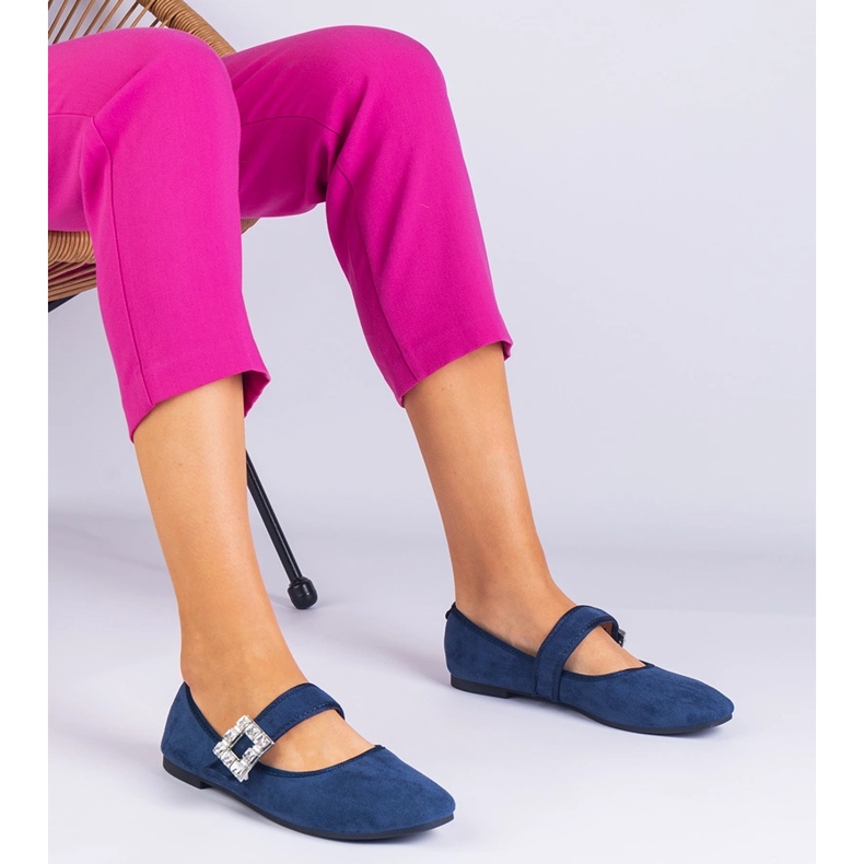 Ballerines bleues marines décorées d'une boucle avec criciliki 1