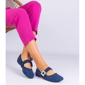 Ballerines bleues marines décorées d'une boucle avec criciliki 2