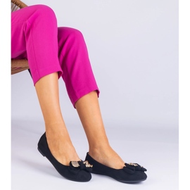 Ballerines classiques noires avec un arc le noir 3