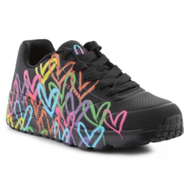 SKECHERS UNON LTE SHOSTES - Écartons les coeurs colorés Love 314064L -BKMT noir 1