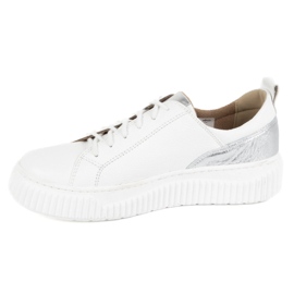 Olivier Sneakers de chaussures en cuir pour femmes styles 1230 blanc 1
