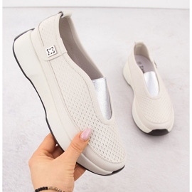 Cuir confortable Chaussures coulissantes pour femmes beige T.Sokolski 456 1