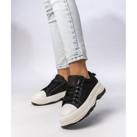 Baskets pour femmes sur la plate-forme noire le noir 2