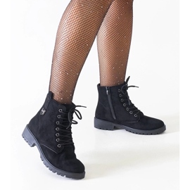 Escarpins à talons bas en daim, chaussures à talons bas classiques noires pour femmes le noir 2