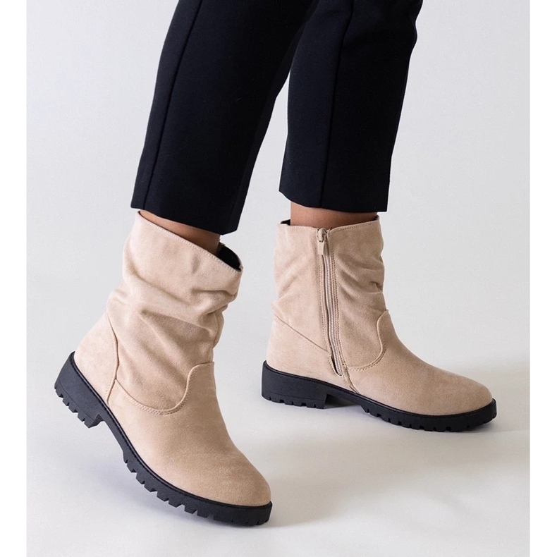 Bottes d'hiver pour femmes ouvrières noires à semelle épaisse, bottines noires à fermeture éclair 2