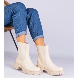 Bottes de cheville beige avec une insertion flexible 3