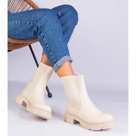 Bottes de cheville beige avec une insertion flexible 2