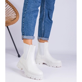 Bottes de cheville blanche avec une insertion flexible 3