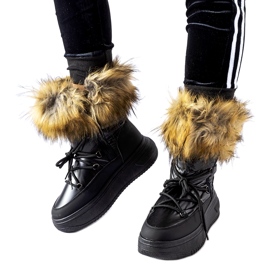 News Bottes de neige pour femmes avec fourrure 23SN26-6567 noir 1