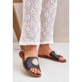 Volets en cuir avec décoration à thèmes plate Zazoo 3047 / o noir 1