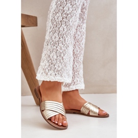 Lewski Shoes Chaussures de Lewski pour femmes en cuir 3682 PLN doré 2