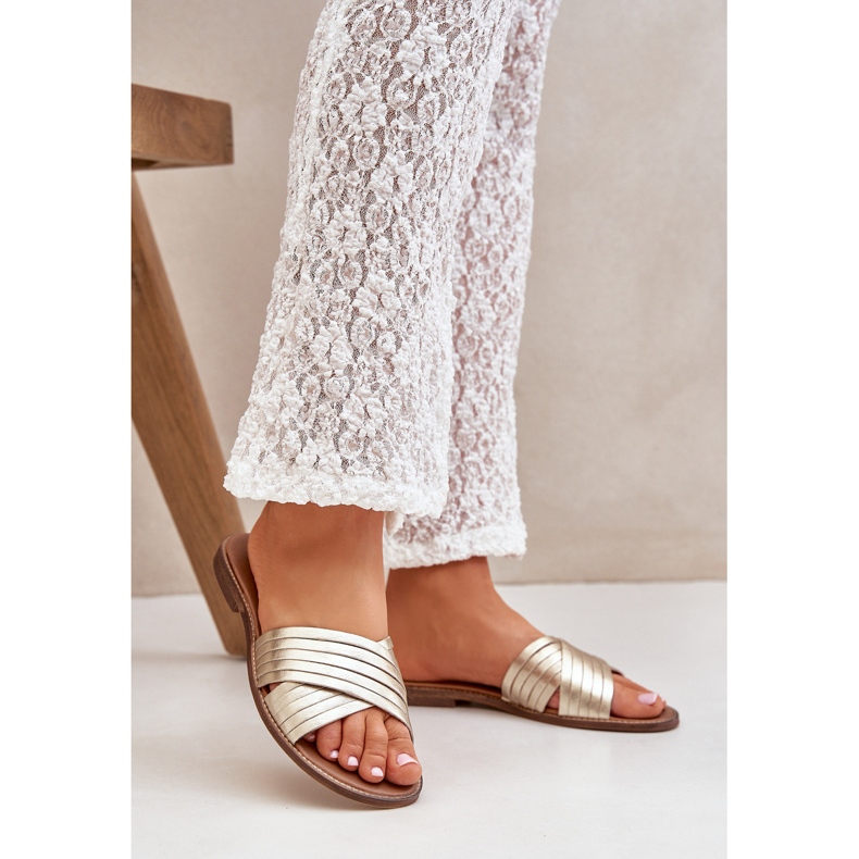 Lewski Shoes Chaussures de Lewski pour femmes en cuir 3682 PLN doré 2