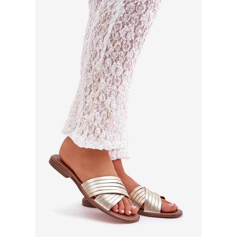 Lewski Shoes Chaussures de Lewski pour femmes en cuir 3682 PLN doré 1