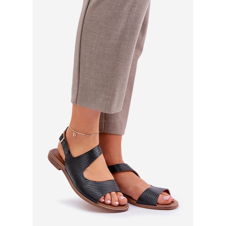 Lewski Shoes Sandales en cuir pour la boucle avec pompage Lewski 3041 noir 1