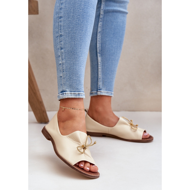 Zazoo 2660 Ballerines en cuir beige légère féminine 2