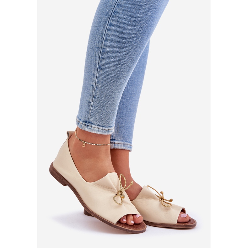 Zazoo 2660 Ballerines en cuir beige légère féminine 1