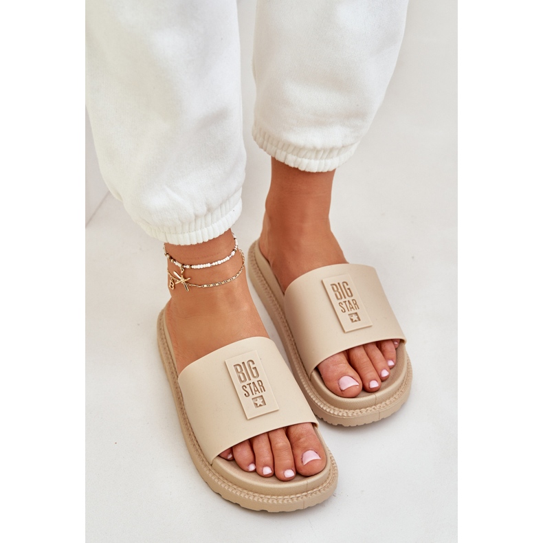 Slippers féminines Big Star LL274A210 Beige 2