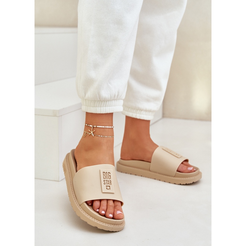 Slippers féminines Big Star LL274A210 Beige 1