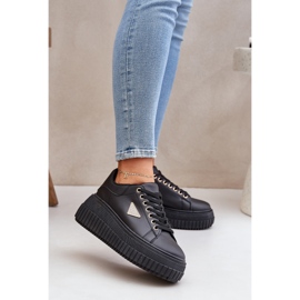 Baskets élégantes sur une plate-forme noire massive le noir 2