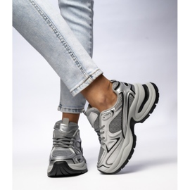 Baskets sportives à arme gris féminine 1