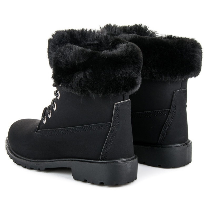 Queen Vivi Trappeurs noirs avec fourrure 1