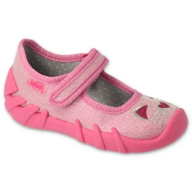 Chaussons enfants Befado 109P235 rose avec une application 1 Chaussons enfants Befado 109P235 rose avec une application 1