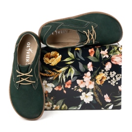 Olivier Chaussures en cuir minimaliste aux pieds nus 1082 Nubuk vert foncé 8