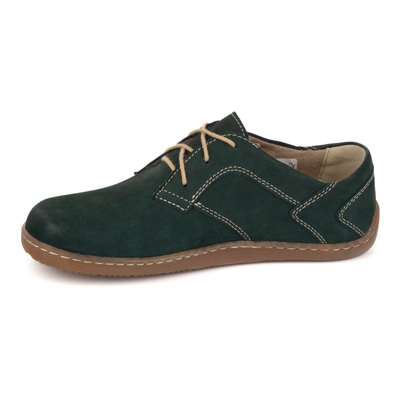 Olivier Chaussures en cuir minimaliste aux pieds nus 1082 Nubuk vert foncé 1