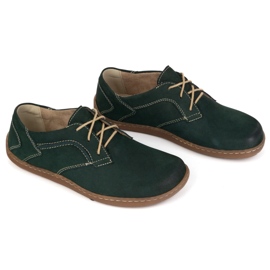 Olivier Chaussures en cuir minimaliste aux pieds nus 1082 Nubuk vert foncé 2