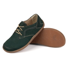 Olivier Chaussures en cuir minimaliste aux pieds nus 1082 Nubuk vert foncé 3