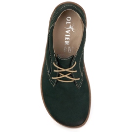 Olivier Chaussures en cuir minimaliste aux pieds nus 1082 Nubuk vert foncé 6
