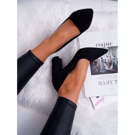 Pumps pour femmes sur le post en daim de Florena noir le noir 4