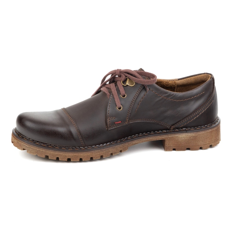 Chaussures en cuir masculin Olivier 312gt avec une orteil poussé brun foncé 1