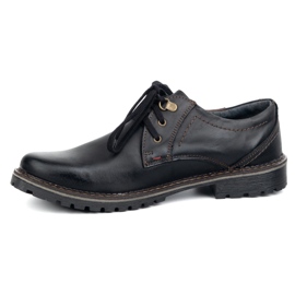 Chaussures en cuir masculin olivier 312gt noir 1