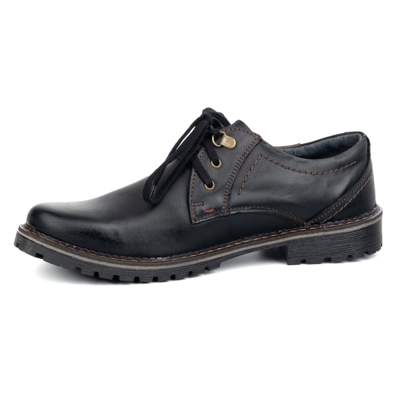 Chaussures en cuir masculin olivier 312gt noir 1