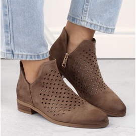 Bottines en daim à découpe Vinceza W JAN283A marron brun 3